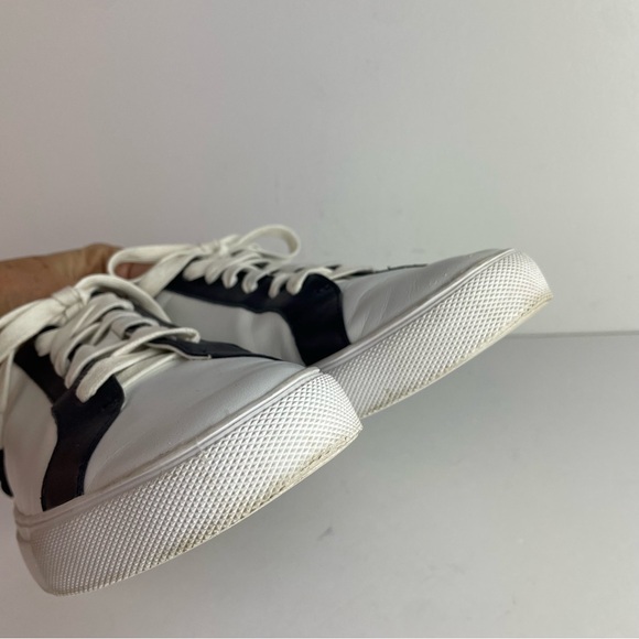 Talbots Court Side White Leather w/Navy Ruffle Sneakers - Picture 5 of 9